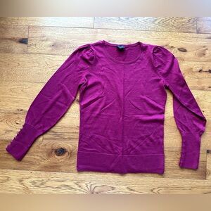 Talbots Merino Wool Fuchsia Long Sleeve Pullover Sweater Top Shirt Size XS
